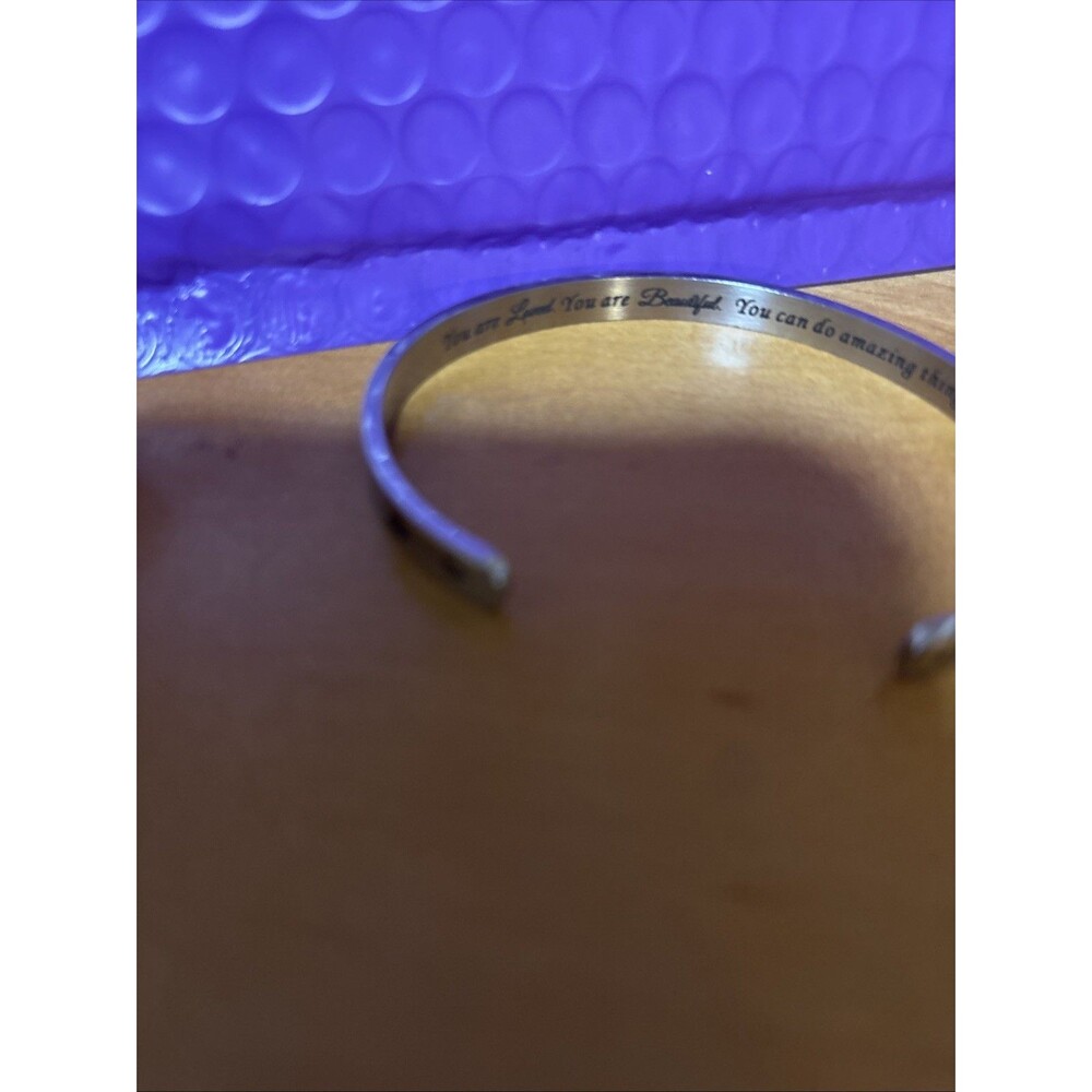 Women's Inspirational quotes Stainless Steel Open Cuff Bracelet